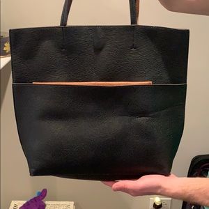 Black tote with clutch